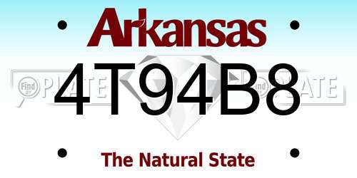 4T94B8 Arkansas License Plate