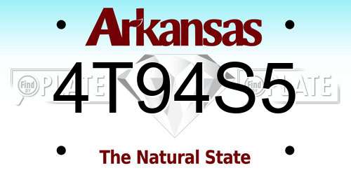 4T94S5 Arkansas License Plate
