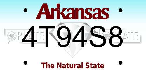 4T94S8 Arkansas License Plate