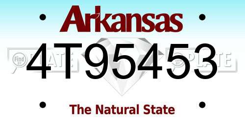 4T95453 Arkansas License Plate