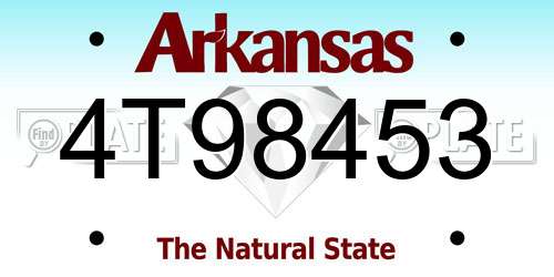4T98453 Arkansas License Plate