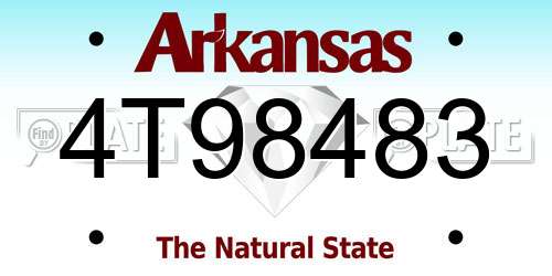 4T98483 Arkansas License Plate