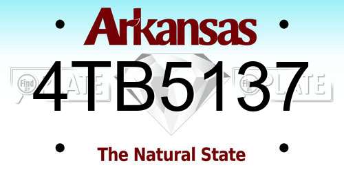 4TB5137 Arkansas License Plate