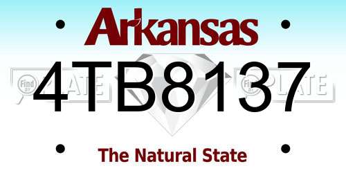 4TB8137 Arkansas License Plate