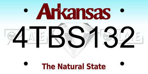 4TBS132 Arkansas License Plate
