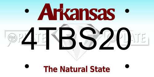 4TBS20 Arkansas License Plate