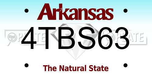 4TBS63 Arkansas License Plate