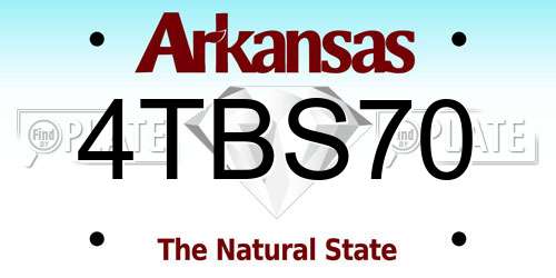 4TBS70 Arkansas License Plate