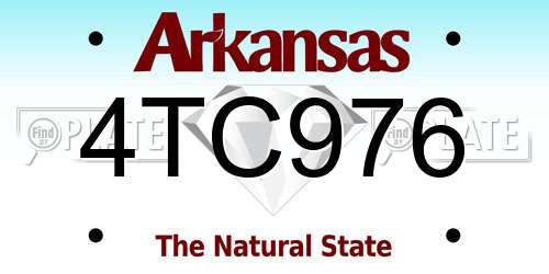 4TC976 Arkansas License Plate
