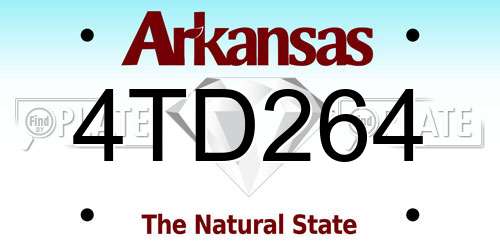 4TD264 Arkansas License Plate