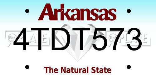 4TDT573 Arkansas License Plate
