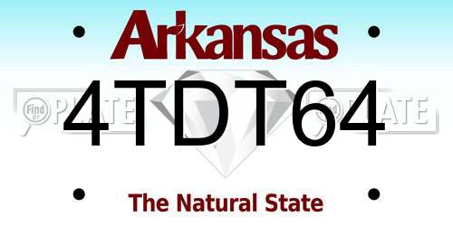 4TDT64 Arkansas License Plate