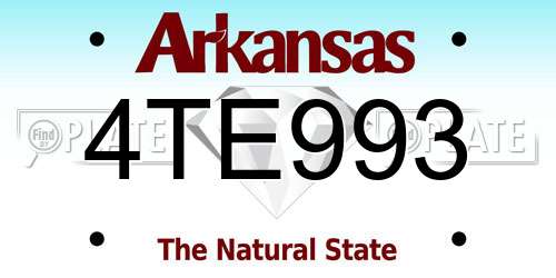 4TE993 Arkansas License Plate