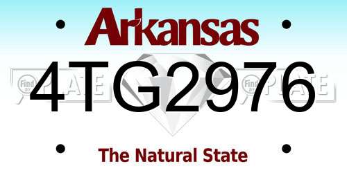 4TG2976 Arkansas License Plate