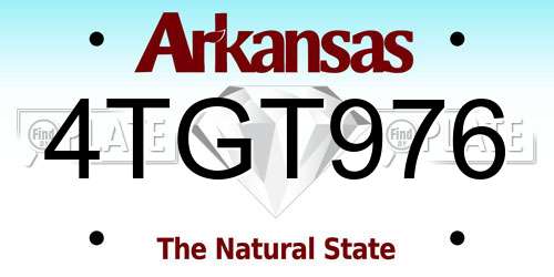 4TGT976 Arkansas License Plate
