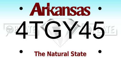4TGY45 Arkansas License Plate