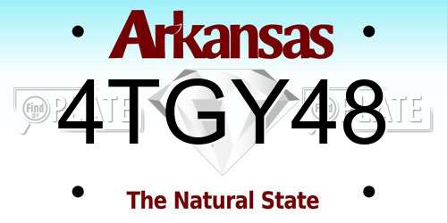 4TGY48 Arkansas License Plate
