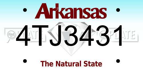 4TJ3431 Arkansas License Plate