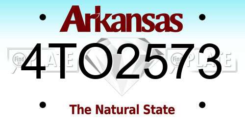 4TO2573 Arkansas License Plate