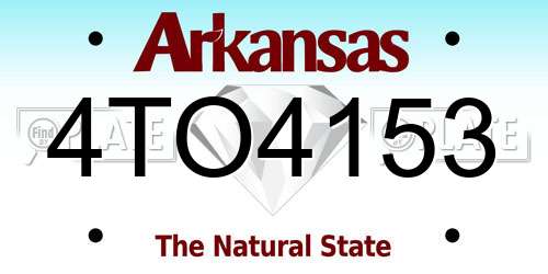 4TO4153 Arkansas License Plate