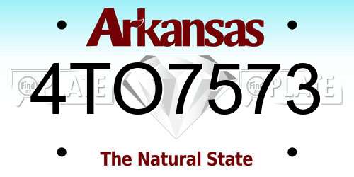 4TO7573 Arkansas License Plate