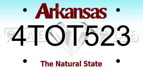 4TOT523 Arkansas License Plate