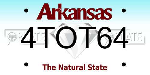 4TOT64 Arkansas License Plate