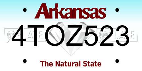 4TOZ523 Arkansas License Plate