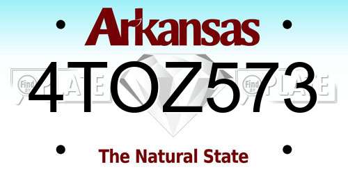 4TOZ573 Arkansas License Plate