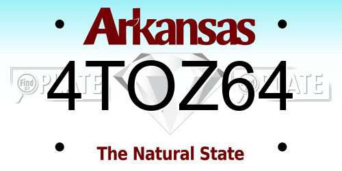 4TOZ64 Arkansas License Plate