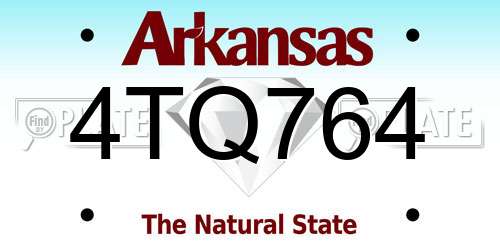 4TQ764 Arkansas License Plate