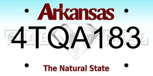 4TQA183 Arkansas License Plate