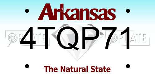 4TQP71 Arkansas License Plate