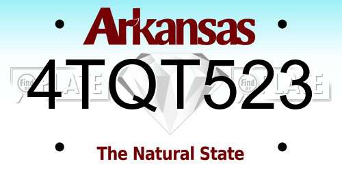 4TQT523 Arkansas License Plate