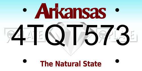 4TQT573 Arkansas License Plate
