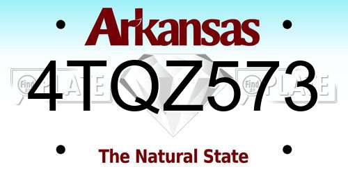 4TQZ573 Arkansas License Plate