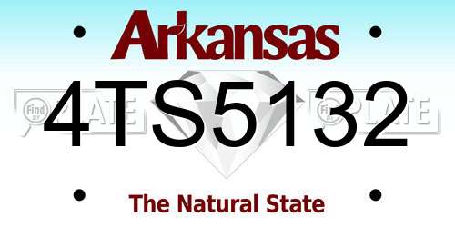 4TS5132 Arkansas License Plate