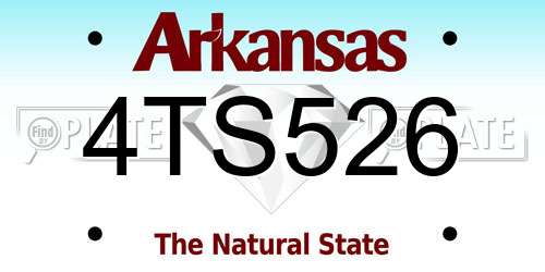 4TS526 Arkansas License Plate