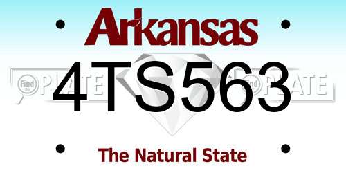 4TS563 Arkansas License Plate