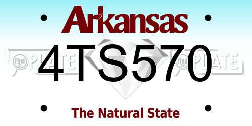 4TS570 Arkansas License Plate