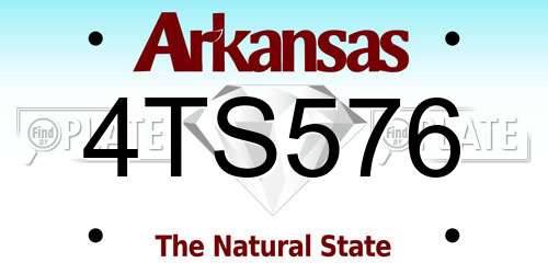 4TS576 Arkansas License Plate