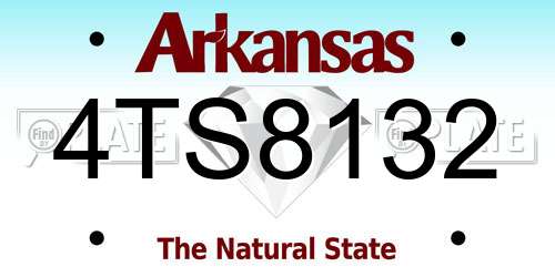 4TS8132 Arkansas License Plate