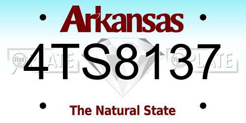 4TS8137 Arkansas License Plate