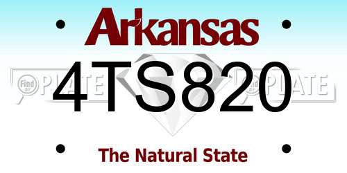 4TS820 Arkansas License Plate