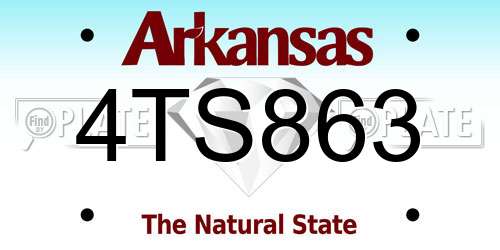 4TS863 Arkansas License Plate