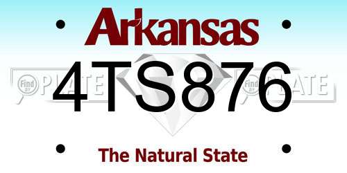 4TS876 Arkansas License Plate