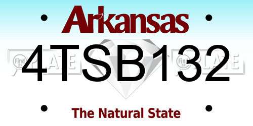4TSB132 Arkansas License Plate