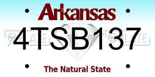 4TSB137 Arkansas License Plate