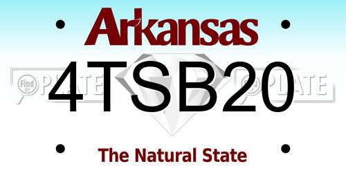 4TSB20 Arkansas License Plate