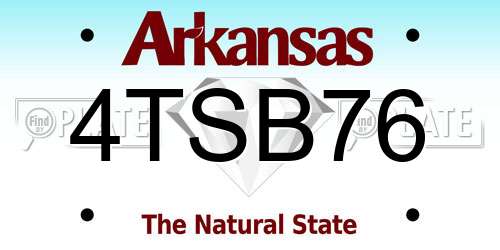 4TSB76 Arkansas License Plate